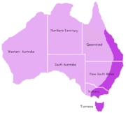 Platypus range (indicated by darker shading)