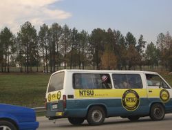 A full minibus taxi.