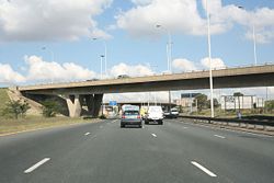 The M2 in the afternoon as it passes through the Central Business District.