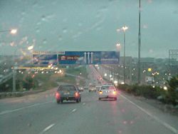 A rainy drive on the N1.