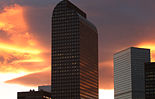 The Wells Fargo Center, often called the Cash Register Building.