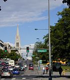 Colfax Avenue at Broadway, where the downtown street grid and the "normal" city grid meet