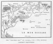 The Dauphin Map of Canada, circa 1543, showing Cartier's discoveries