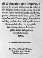 Col�quios dos Simples e Drogas da India (1563)