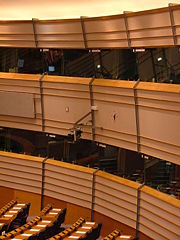 Interpreting booths in the hemicycle simultaneously translate debates between 23 languages