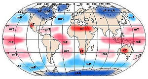 Source regions of global air masses.