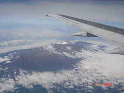 View of Kibo, Mowenzi, Shira and Meru in far background