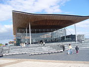 The Senedd building.