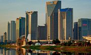 Office buildings alongside the Pinheiros River.