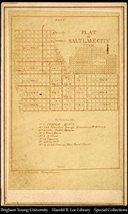 Plat of Salt Lake City, circa 1870s