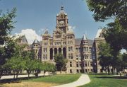 City and County Building, seat of city government since 1894. It also served as Utah's first statehouse from 1896 until the current Utah State Capitol was dedicated on October 9, 1916.