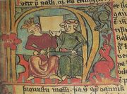 After defending the Hebrides, H�kon IV H�konsson dies in Kirkwall the same year. Image from the Icelandic manuscript Flateyjarb�k from the 1400s