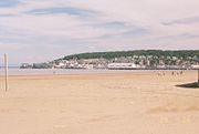 Looking north from the sandy part of the main beach as the tide recedes, July 2006