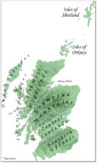 Relief map of Scotland