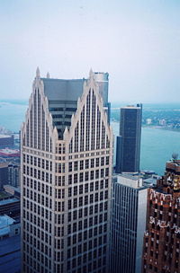 Comerica Tower in the city's financial district.