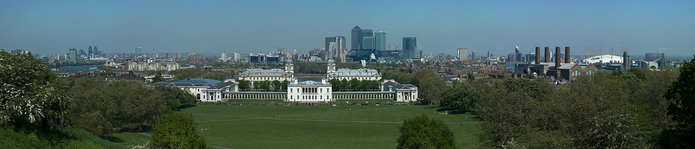 A panoramic view of East London, as seen from the Greenwich Observatory