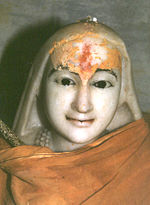 Statue of Adi Shankara at his Samadhi Mandir in Kedarnath, India