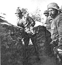 Mustafa Kemal (Atatürk) at the trenches of Gallipoli (1915)