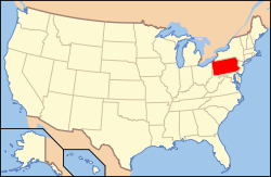 Location of Philadelphia