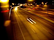 Looking down on I-95 from the South Street bridge.