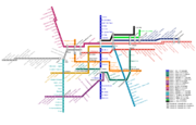 Map of the metro-rail network in S�o Paulo (includes lines not yet built or under construction).