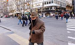 Rivadavia Avenue in winter.