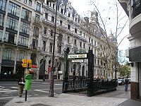 Metro entrance on Avenida de Mayo