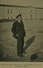 Lenin standing in the courtyard of the Kremlin in 1919.