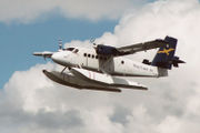 A turboprop-engined DeHavilland Twin Otter adapted as a floatplane