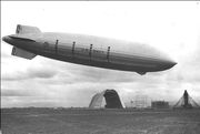 US Navy Zeppelin ZRS-5 "USS Macon" over Moffett Field in 1933