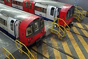 1996 Stock trains at Stratford Market Depot