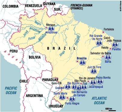 SOS Children Brazil Sponsorship Locations