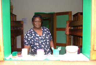 An SOS mother at the village in Gulu