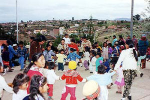 Children celebrating the Christmas festive season