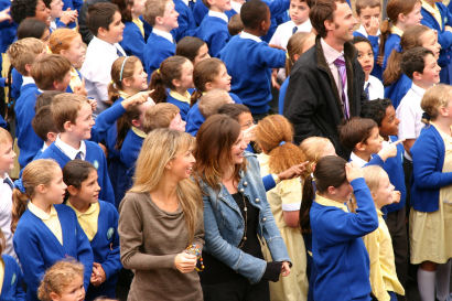 Operababes at World Orphan Week balloon launch, Ealing