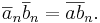 \overline{a}_n \overline{b}_n = \overline{ab}_n.