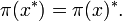  \pi(x^*) = \pi(x)^*. \quad 