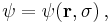 \psi =\psi(\mathbf r,\sigma)\,,