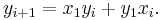 \displaystyle y_{i+1} = x_1 y_i + y_1 x_i.