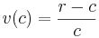  v(c) = \frac{r-c}{c}