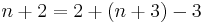 n + 2 = 2 + (n + 3) - 3