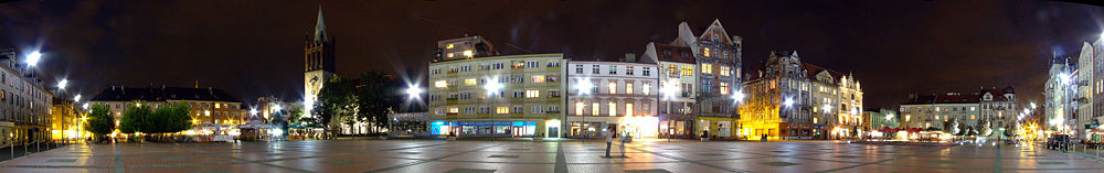 Panorama of the market square in Bytom.