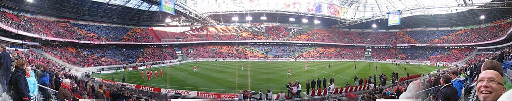 Panoramic view of the ArenA during the warming up before the match between Ajax and NEC on January 16, 2006