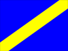 Blue flag with yellow stripe