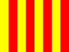 Yellow flag with red stripes