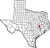 Map of Texas highlighting Brazos County.svg