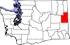 Map of Washington highlighting Spokane County