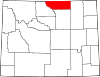 State map highlighting Sheridan County