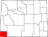 State map highlighting Uinta County