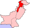 Map of Pakistan with North-West Frontier Province highlighted.